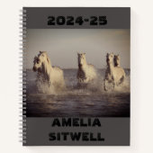 Pferde Running - Schulbuch Notizblock (Vorderseite)