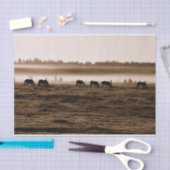 Pferde Rustikale Vintage Sepia Textur Dekoupage Seidenpapier (Handwerk)