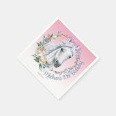 Pferde satteln cowgirl Geburtstag personalisiert Serviette (Ecke)