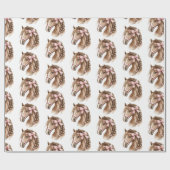 Pferde Schöne Rosa Schleifen Geburtstag Geschenkpapier (Flach)