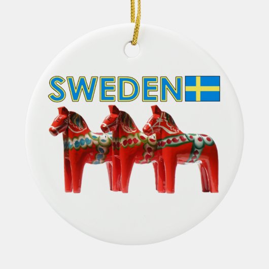 Pferde Schwedens Dala Keramikornament (Vorne)