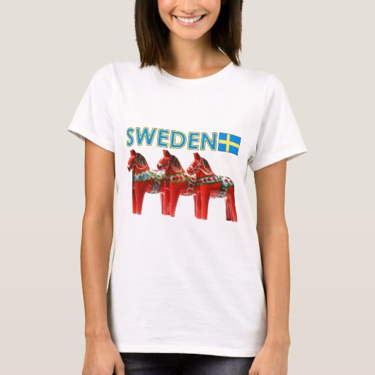 Pferde Schwedens Dala T-Shirt (Vorderseite)