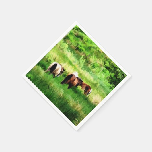 PFERDE SERVIETTE (Ecke)