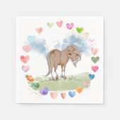 Pferde Serviette für Kindergeburtstag (Vorderseite)