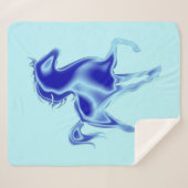 Pferde Sherpa Blanket Blau - Auswahl Farbe Sherpadecke (Vorderseite (Horizontal))