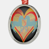 Pferde Silbernes Ornament (Links)