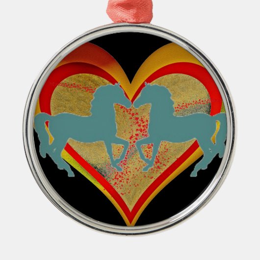 Pferde Silbernes Ornament (Vorne)