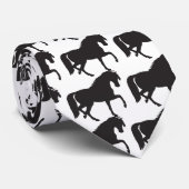 Pferde Silhouette - Ändern Sie die Hintergrundfarb Krawatte (Gerollt)
