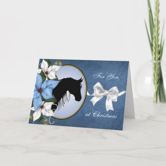 Pferde Silhouette Weihnachtskarte Feiertagskarte (Vorderseite)