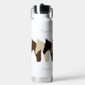 Pferde Silhouetten mit Pferdeangebot Trinkflasche (Vorderseite)