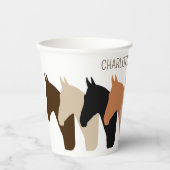 Pferde Silhouetten Personalisiert Geburtstag Pappbecher (Vorderseite)