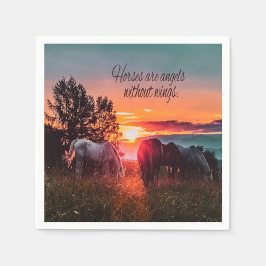 Pferde sind Engel ohne Flügel Serviette (Vorderseite)