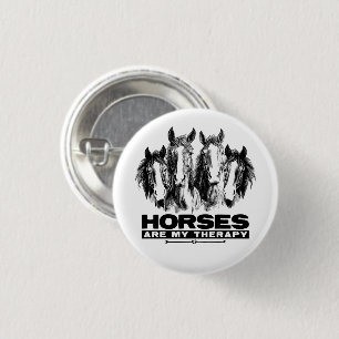 Pferde sind meine Heilpferde Tierenthusiasten Button