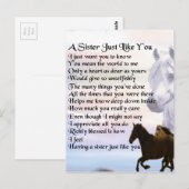 Pferde Sister Gedicht Postkarte (Vorne/Hinten)