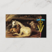 PFERDE, SONSTIGE TIERE, KADUCEUS VETERINÄRSYMBOL VISITENKARTE (Rückseite)
