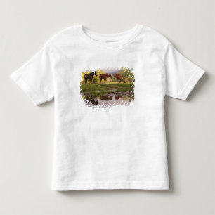 Pferde spiegeln sich in einem kleinen Bach, Cades  Kleinkind T-shirt