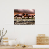 Pferde Stallion am Beach Foto Naturewall Poster (Küche)