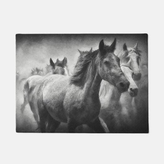 Pferde Stampede Doormat Fußmatte (Vorderseite)