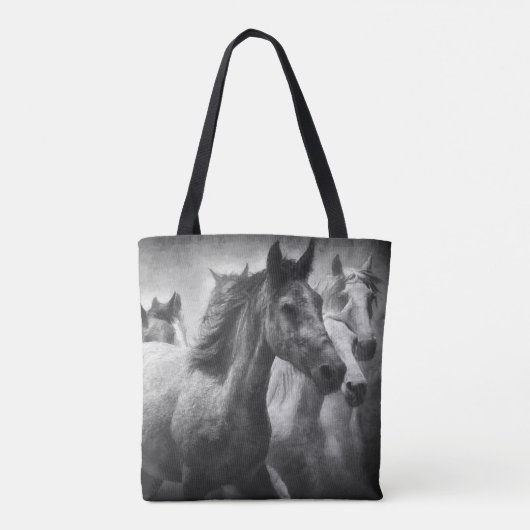 Pferde-Stampede-Tote-Beutel Tasche (Rückseite)