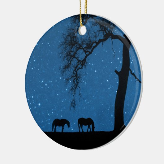 Pferde Startnight Chrustmas Keramik Ornament (Links)