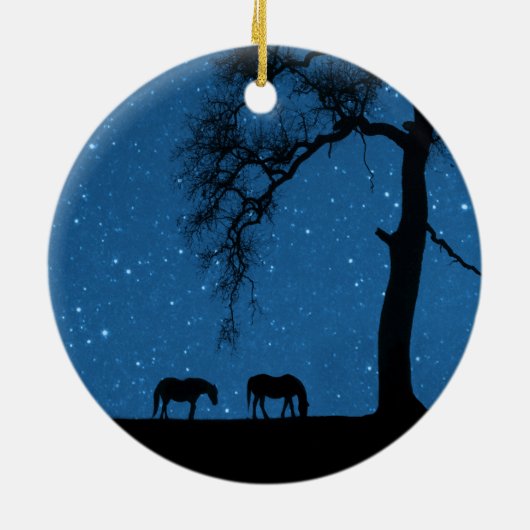 Pferde Startnight Chrustmas Keramik Ornament (Hinten)