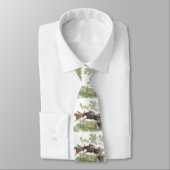 Pferde Steeplechase Jumping Print Necktie Krawatte (Gebunden)