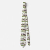 Pferde Steeplechase Jumping Print Necktie Krawatte (Vorderseite)