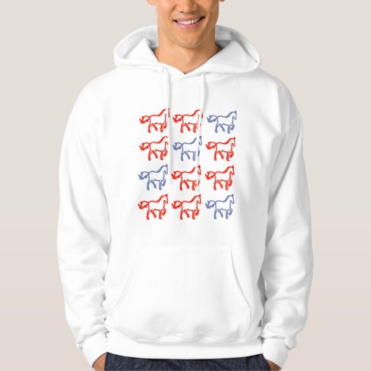 Pferde-Symbol-Muster-Sweatshirt – Persönlichkeitsg Hoodie (Vorderseite)