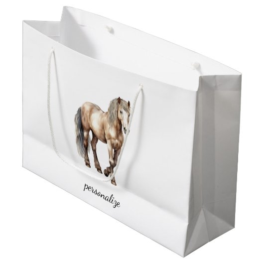 Pferde-Tier-Farm-Hochzeit Große Geschenktüte (Vorderseite Schrägansicht)