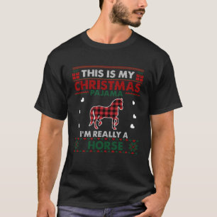 Pferde Tiere Weihnachten Süß Häßlicher Weihnacht T-Shirt