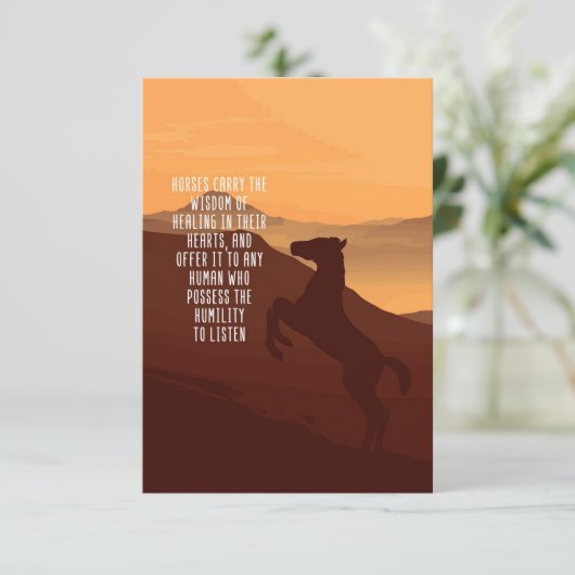 Pferde tragen die Weisheit Dankeskarte (Stehend Vorderseite)