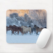 Pferde-Treck im Winter auf der Hideout Ranch Mousepad (Mit Mouse)