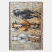 Pferde Trio Galopp Gemälde Decke (Vorderseite Vertikal)