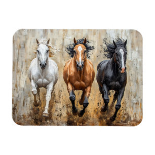 Pferde Trio Galopp Gemälde Magnet
