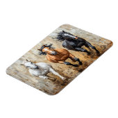 Pferde Trio Galopp Gemälde Magnet (Linke Seite)