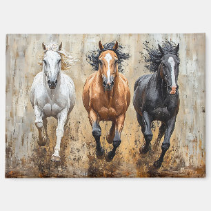 Pferde Trio Galopp Gemälde Magnet