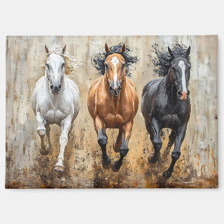 Pferde Trio Galopp Gemälde Magnet