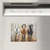 Pferde Trio Galopp Gemälde Magnet (In Situ (Geschirrspüler))