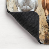Pferde Trio Galopp Gemälde Mousepad (Ecke)
