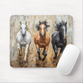 Pferde Trio Galopp Gemälde Mousepad (Mit Mouse)
