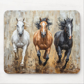 Pferde Trio Galopp Gemälde Mousepad