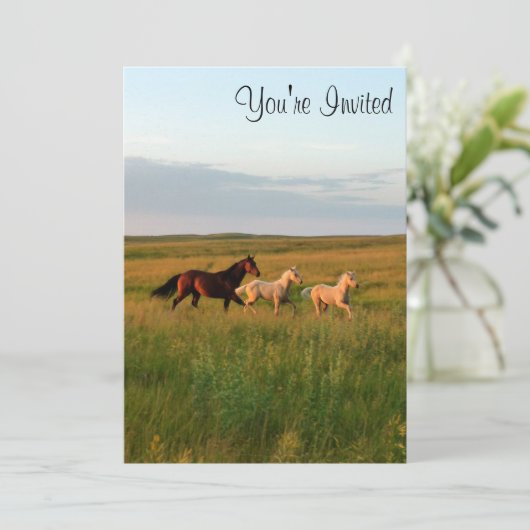 Pferde - Twins Mare and Foals Pferde - Einladung (Stehend Vorderseite)