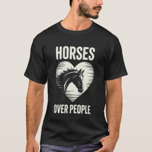 Pferde über Menschen Lustiges Pferdereiten T-Shirt