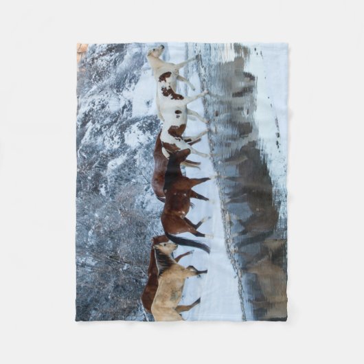 Pferde überqueren den Bach Fleecedecke (Vorderseite)