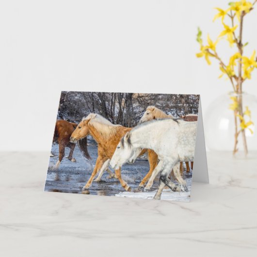 Pferde überqueren den Strom Karte (Gelbe Blume)