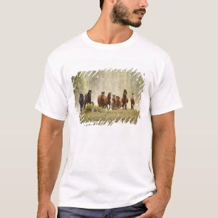 Pferde überqueren einen kleinen Hügel während des  T-Shirt
