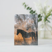 Pferde und Bäume Postkarte (Stehend Vorderseite)