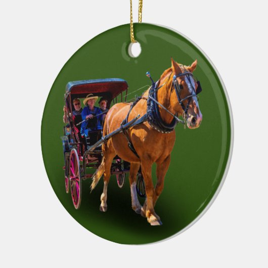 PFERDE UND BEFÖRDERUNG KERAMIK ORNAMENT (Links)