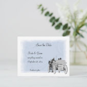 Pferde und Beförderung Save the Date Postkarte (Stehend Vorderseite)