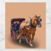 PFERDE UND BEFÖRDERUNG WEINETIKETT (Einzelnes Label)